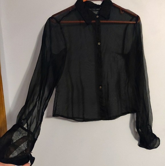Sheer black button down - Picture 3 of 5